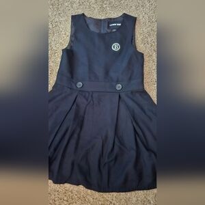 Girl's Lands' End Navy Buttoned Casual Dress